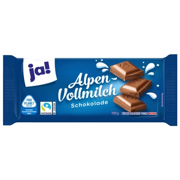 JA! Alpine Milk Chocolate 100g