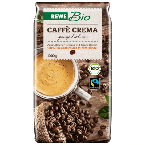 REWE Organic Roasted Coffee Whole Bean 1kg