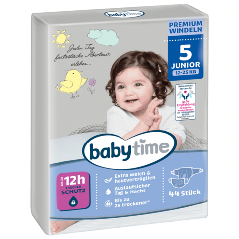 Babytime Premium Diapers Size 5 / 12-25kg / 44pcs