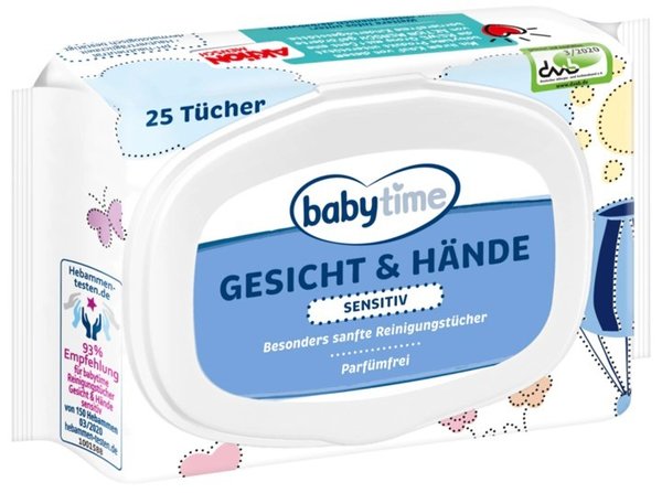 Babytime Cleansing Wipes Face & Hands 25 pcs